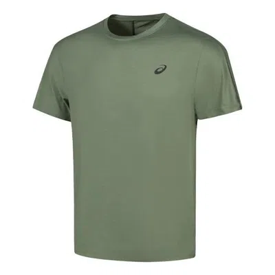Asics Lite-show Short Sleeved Running Top Asia Sizing 'slate Grey' In Green