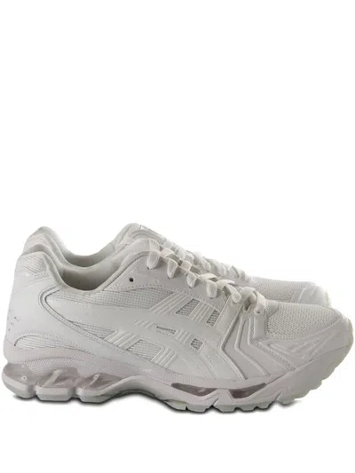 Asics Logo Detail Leather Sneakers In White