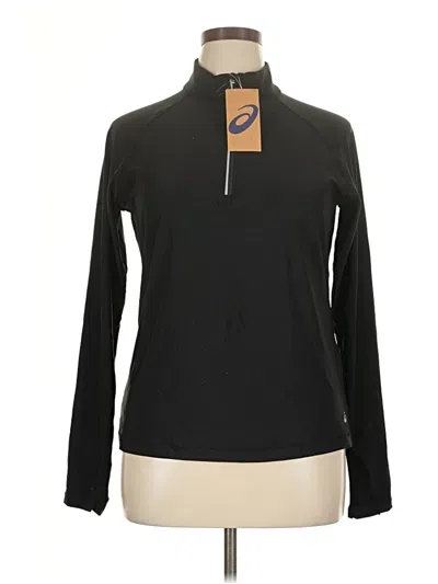 Asics Long Sleeve Polo Shirt In Black