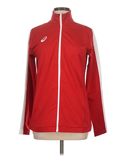 Pre-owned Asics Long Sleeve Top Red High Neck Tops