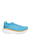 Asics Man Sneakers Azure Size 8.5 Textile Fibers In Blue