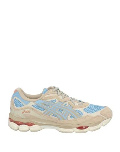 ASICS ASICS MAN SNEAKERS BEIGE SIZE 4.5 LEATHER, TEXTILE FIBERS