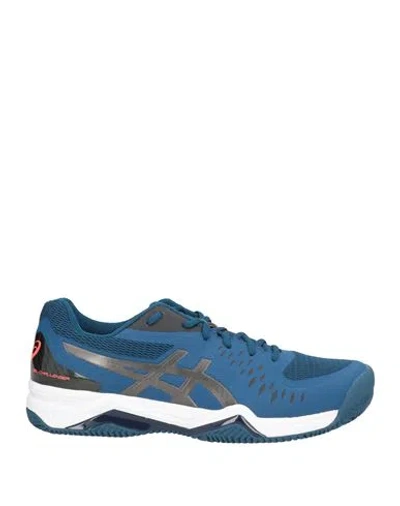 Asics Man Sneakers Blue Size 11.5 Synthetic Fibers, Leather