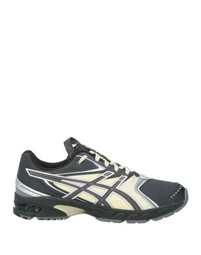 Asics Rounded Toe Sneakers With Grooved Sole And Sleek Finish In Gray