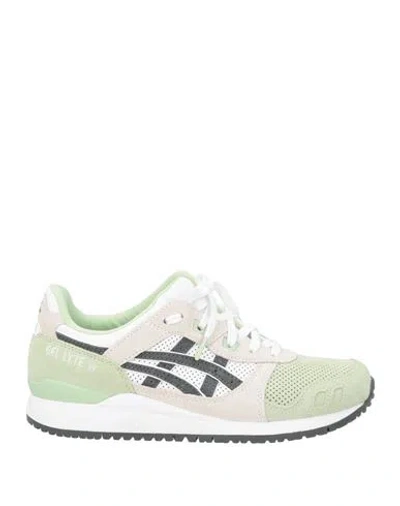 Asics Man Sneakers Light Green Size 4.5 Leather, Textile Fibers