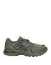 Asics Man Sneakers Military Green Size 8.5 Textile Fibers, Synthetisches Material In Green
