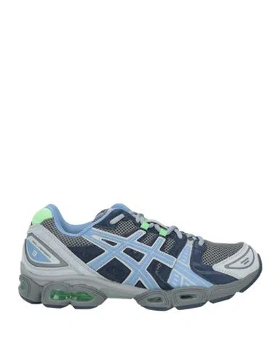 Asics Man Sneakers Navy Size 9 Textile Fibers, Soft Leather In Navy Blue