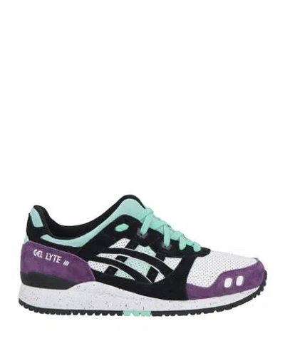 Asics Man Sneakers Purple Size 9 Leather In Purple