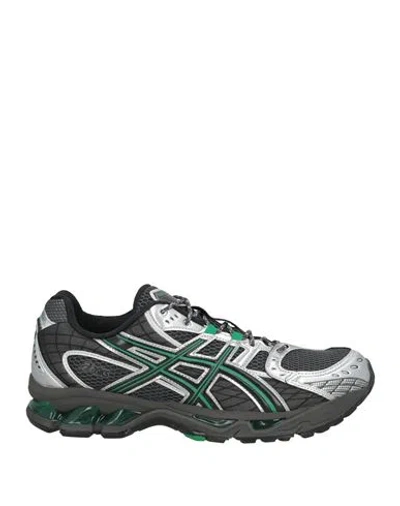 Asics Man Sneakers Silver Size 9 Textile Fibers In Black