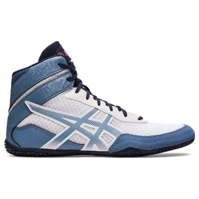 Asics Matcontrol 3 1081a053.100 Mens 15 White Storm Blue Wrestling Shoes Eee4097