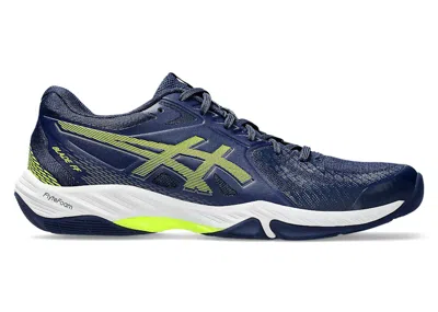Pre-owned Asics Men's  Blade Ff Sneakers In Blue Expanse/safety Yellow