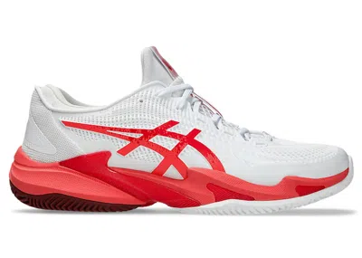 Pre-owned Asics Men's  Court Ff 3 Novak Clay Sneakers In White/electric Red