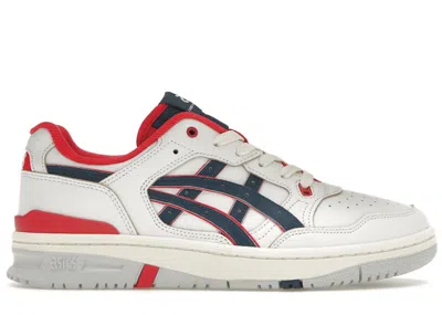 Pre-owned Asics Men's  Ex89 Comme Des Garcons Shirt Sneakers In White/navy Blue/red In Multi