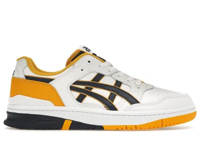 Pre-owned Asics Men's  Ex89 Sneakers In White/midnight Navy Blue/yellow