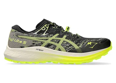 Pre-owned Asics Men's  Fuji Lite 5 Sneakers In Black/safety Yellow