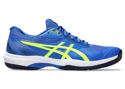 Pre-owned Asics Men's  Game Ff Pickleball Sneakers In Illusion Blue/safety Yellow In Multi