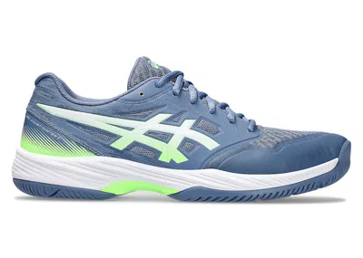 Pre-owned Asics Men's  Gelcourt Hunter 3 Sneakers In Denim Blue/lime Burst In Multi