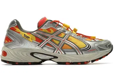 Pre-owned Asics Men's  Gelkahana Tr V4 Troublesmile Sneakers In Metallic Silver/orange/yellow In Multi