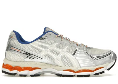 Pre-owned Asics Men's  Gelkayano 12.1 Ronnie Fieg Knicks Sneakers In Cream/silver/orange