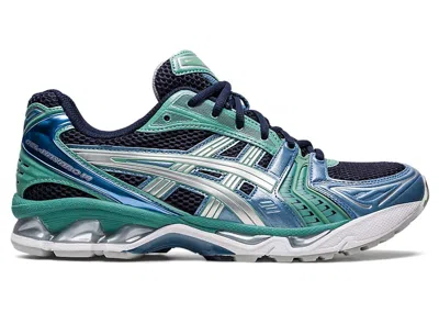 Pre-owned Asics Men's  Gelkayano 14 Blue Aqua Sneakers In Midnight/pure Silver In Multi