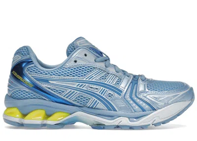 Pre-owned Asics Men's  Gelkayano 14 Ice Studios Sneakers In Blue/yellow In Multi