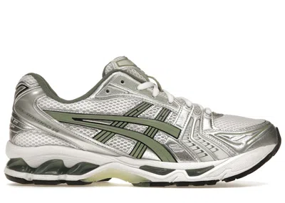 Pre-owned Asics Men's  Gelkayano 14 Pure Silver Sage Sneakers In White/slate Grey