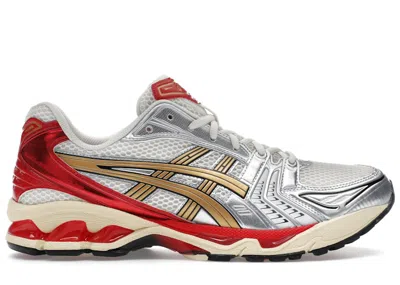 Pre-owned Asics Men's  Gelkayano 14 Sneaker Politics Just Say No Sneakers In Cream/pure Gold