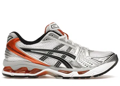 Pre-owned Asics Men's  Gelkayano 14 Sneakers In White/piquant Orange In Multi