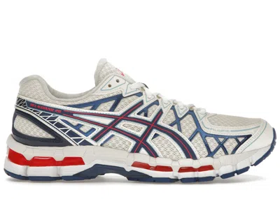 Pre-owned Asics Men's  Gelkayano 20 Sneakers In Cream/blue/red In Multi