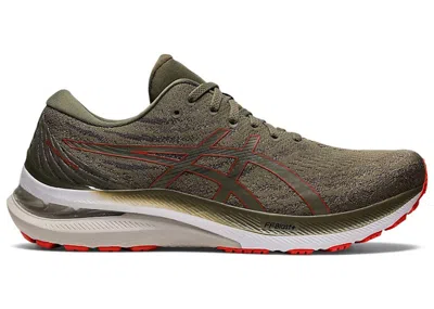 Pre-owned Asics Men's  Gelkayano 29 Sneakers In Mantle Green/cherry Tomato