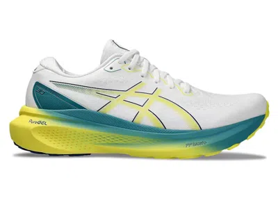 Pre-owned Asics Men's  Gelkayano 30 Sneakers In White/bright Yellow