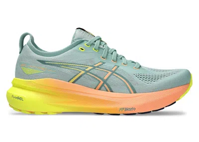Pre-owned Asics Men's  Gelkayano 31 Paris Sneakers In Light Celadon/safety Yellow In Multi