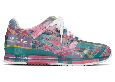 Pre-owned Asics Men's  Gellyte Iii '07 Remastered Comme Des Garçons Shirt Plaid Sneakers In Pink