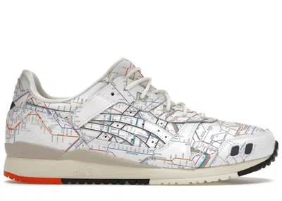 Pre-owned Asics Men's  Gellyte Iii Atmos Tokyo Subway Sneakers In White/peacoat