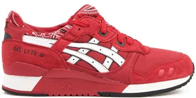 Pre-owned Asics Men's  Gellyte Iii Bandana Sneakers In Red/white