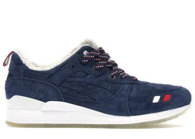 Pre-owned Asics Men's  Gellyte Iii Kith X Moncler Blue Sneakers In Navy Blue/white In Multi