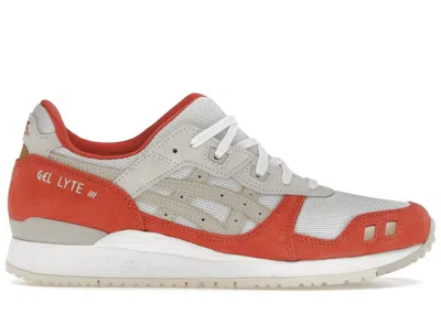 Pre-owned Asics Men's  Gellyte Iii Og Red Sneakers In White/smoke Grey