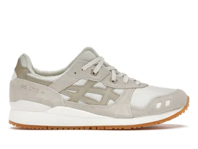 Pre-owned Asics Men's  Gellyte Iii Sneakers In Ivory/wood Crepe In White