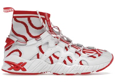 Pre-owned Asics Men's  Gelmai Knit Vivienne Westwood Sneakers In White/fiery Red