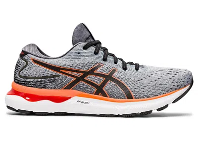 Pre-owned Asics Men's  Gelnimbus 24 Grey Sneakers In Sheet Rock/shocking Orange