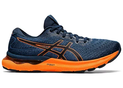 Pre-owned Asics Men's  Gelnimbus 24 Sneakers In French Blue/shocking Orange In Multi