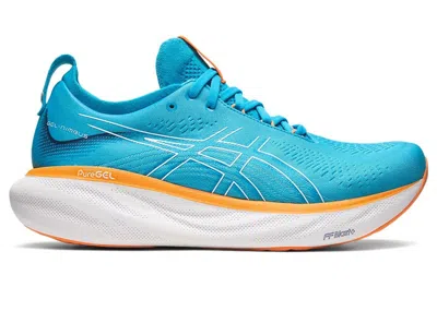 Pre-owned Asics Men's  Gelnimbus 25 Sneakers In Island Blue/sun Peach