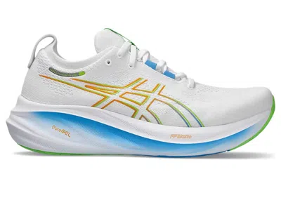 Pre-owned Asics Men's  Gelnimbus 26 Lime Sneakers In White/waterscape