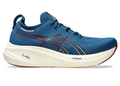 Pre-owned Asics Men's  Gelnimbus 26 Sneakers In Rich Navy Blue/faded Orange