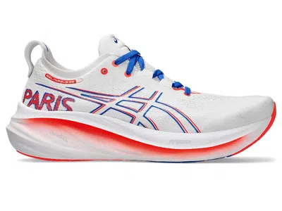 Pre-owned Asics Men's  Gelnimbus 26 Sneakers In White/sunrise Red