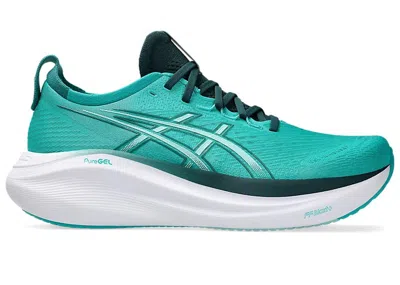 Pre-owned Asics Men's  Gelnimbus 27 Sneakers In Wave Teal/saxon Green In Multi