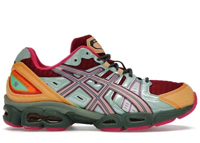 Pre-owned Asics Men's  Gelnimbus 9 Brain Dead Sneakers In Rio Red/almost Apricot In Multi