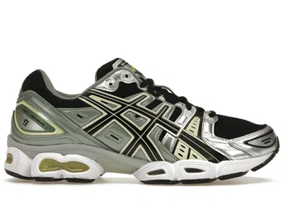 Pre-owned Asics Men's  Gelnimbus 9 Green Yellow Sneakers In Black/silver