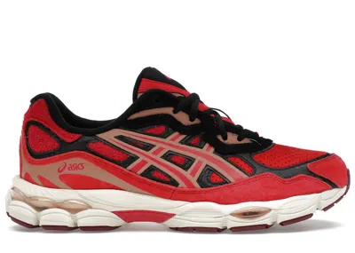 Pre-owned Asics Men's  Gelnyc Bleach Renji Abarai Sneakers In Red/black/cream In Multi