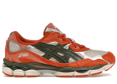 Pre-owned Asics Men's  Gelnyc Green Orange Sneakers In Oatmeal/forest